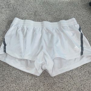 White adidas athletic shorts